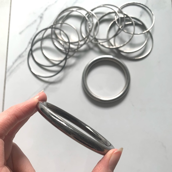 Set of Silver Bangles (14) *available as gift - Picture 2 of 6